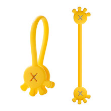 Poaug10 pezzi di fermacavi, organizer per cavi in silicone riutilizzabili con fascette magnetiche, giallo - compatibili con l'uso a casa e a scuola