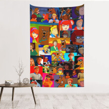 Tapisserie murale Scooby-Doo (80 x 60 pouces) - Décoration murale pour chambre, salon, couloir, dortoir ou maison