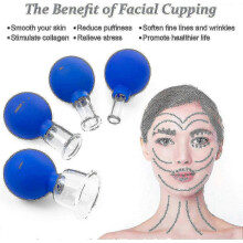 new 4 Pcs Professional Glass Face Cupping Massager Set with Silicone Ball for Facial Rejuvenation and Skin Care Therapy