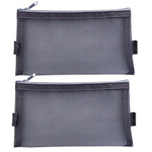 Mesh Pen Bag with Zipper 2 pcs