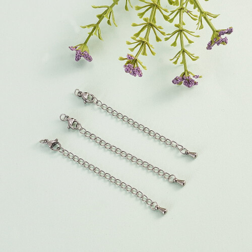 Stainless Steel Chain Extender with Lobster Clasp 20 pcs 2