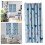 Federra blue heart eyelet curtains 39"x79" 1