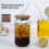 Bicchieri per bubble tea, riutilizzabili, con coperchio in bambù e cannuccia, 473 ml (16 oz). 4