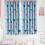Federra blue heart eyelet curtains 39"x79" 4