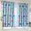 Federra blue heart eyelet curtains 39"x79" 5