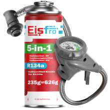 Réfrigérant EISFRO 5en1 R134a Gaz de recharge pour climatisation KIT Tuyau Huile