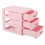Plastic Jewelry Storage Box Pink 3-Compartment 4