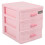 Plastic Jewelry Storage Box Pink 3-Compartment 1