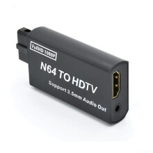 N64to HDMI átalakító HD1080P játékkonzol N64to HD TV adapter Plug and Play N64/SNES/NGC/SFC készülékekhez 3,5 mm-es audio kimenettel