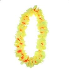 Conjunto de collar de guirnalda hawaiana amarillo de 4 piezas