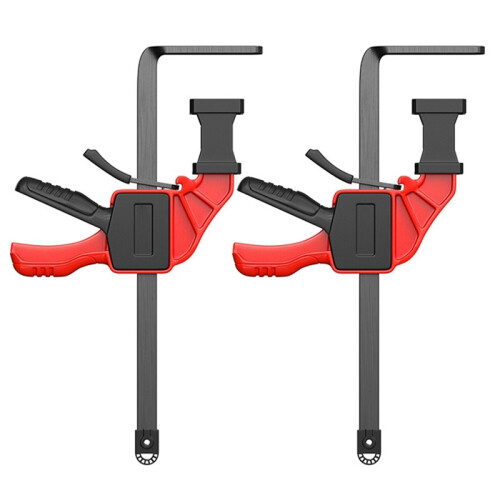 2Pc Upgraded Quick Release F Clip for Tracksaw, Desktop Hole Table Clamp for Guide Rail