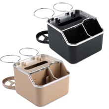 Caixa organizadora para apoio de braço de carro com 2 porta-copos, compatível com [Modelo], organizador de carro e porta-lenços.