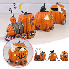 Halloween Pumpkin Resin Decorations Set of 3