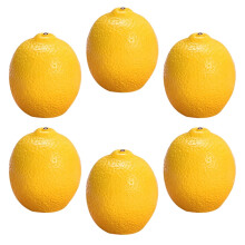 6 stk. kunstig frugt mini citron falske modeller boligdekoration bordplade citroner simulering miniature rekvisitter