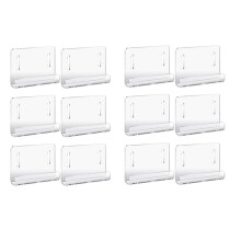 12 Stuks Acryl Tijdschriften- en Boekenwanddisplay, Transparante Wandhouder voor Tijdschriften, Zwevende Planken, Hangende Platen- en Boekenplank