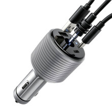 For Star Cigarette Lighter 12V/24V Boost Converter to 30V with Dual USB Interfaces 3in1 Design