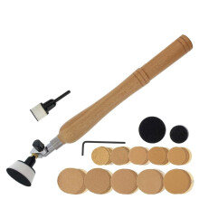 Woodturning Bowl Sander Tool Kit - 1" & 2" Hook & Loop Backing Pads, 50 Sanding Discs (60 to 320 Grit), Dual Bearing