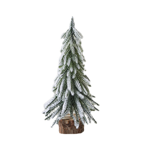 Christmas Tree Mini Decoration with Snow Effect Green 1