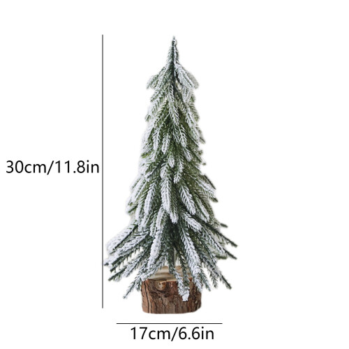 Christmas Tree Mini Decoration with Snow Effect Green 2