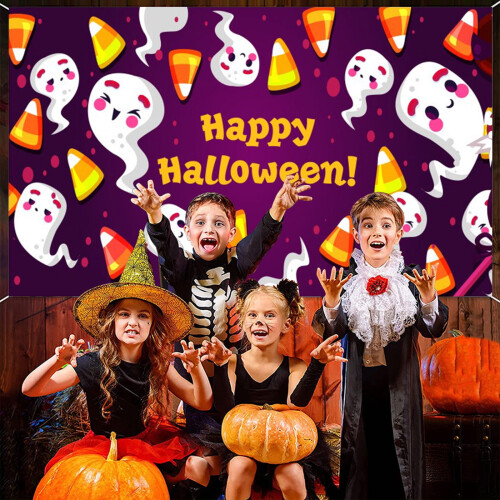 Ύφασμα Lmueinov για σκηνικό Halloween, μήκος 59,05 ίντσες, πλάτος 35,43 ίντσες, με διάφανη τρύπα