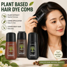 (DARK BROWN) MLSMILE Plant Extract Hair Dye - No Mix Formula & Gray Coverage
