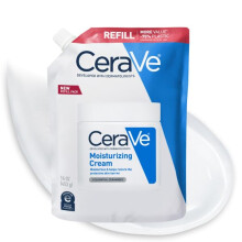 CeraVe Moisturizing Cream, Body and Face Moisturizer for Dry Skin, Body Cream with Hyaluronic Acid and Ceramides, Daily Moisturizer, 16 Ounce Refill