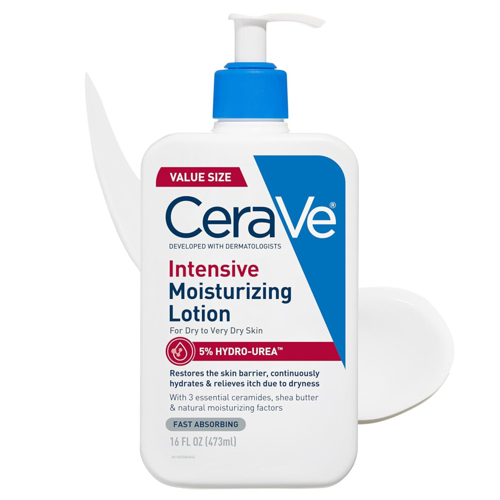 Cerave Intensive Moisturizing Lotion, Hydro-Urea + Shea Butter, Body Lotion For Dry Skin, Relieves Signs Of Extra Dry Skin, Red & Itchy Skin, 16Oz