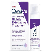 CeraVe Skin Renewing Nightly Exfoliating Treatment, Anti Aging Serum, Wrinkles & Dark Spot Corrector For Face, Exfoliating Gel, 1.7 Oz
