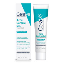 CeraVe Acne Control Gel, 2% Salicylic Acid Treatment With Glycolic Acid + Lactic Acids + Niacniamide, Alcohol Free & Oil Free, 1.35 Fl