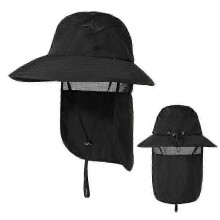 Herren Sonnenhut mit breiter Krempe und Nackenschutz, Sonnenschutzfaktor 50+, UV-Schutz für Outdoor-Aktivitäten, leicht und atmungsaktiv