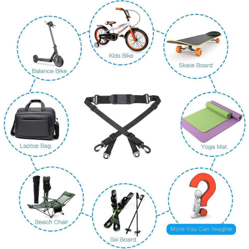 Universal Scooter Carry Strap, Portable Pull Along Shoulder Strap, Adjustable Hands-Free Scooter Transport Strap for Travel and Commuting 2