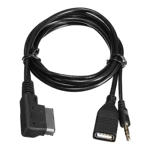 USB Car Audio Conversion Cable for A1 A3 A4L A5 A6L A8 Q3 Q5 TT, Interface Adapter Cable, Durable Black Connector