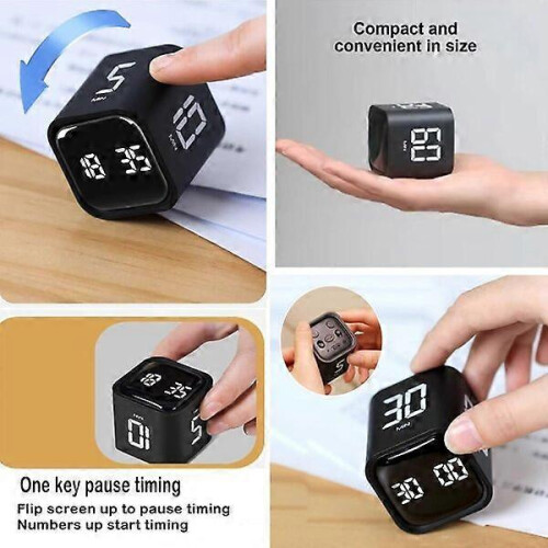 Flip Timer with Vibration Silent Mode, Type-C Charging, Sports and Cooking Time Manager, Compact Digital Countdown Timer 2