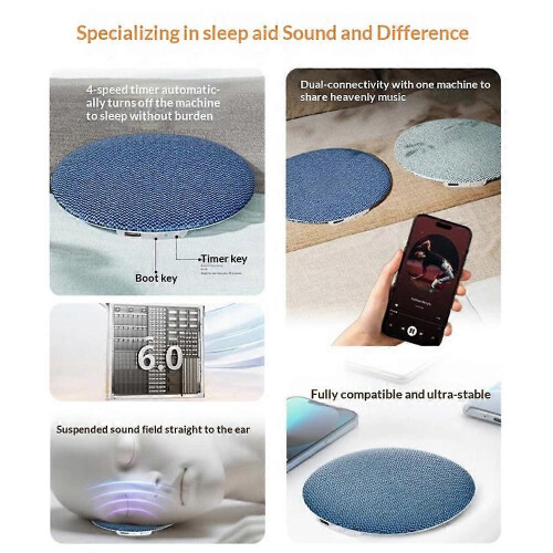 Ultra Thin Pillow Disc Sleep Speaker, Wireless Bluetooth Bedside Sound Disc, Compact Quiet Audio for Relaxing Sleep 1