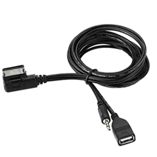 USB Car Audio Conversion Cable for A1 A3 A4L A5 A6L A8 Q3 Q5 TT, Interface Adapter Cable, Durable Black Connector 1