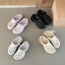 (purple, W8) Sandals Clogs with 6cm Air Cushion Height Increase Platform Summer Outdoor Casual Women Shoes