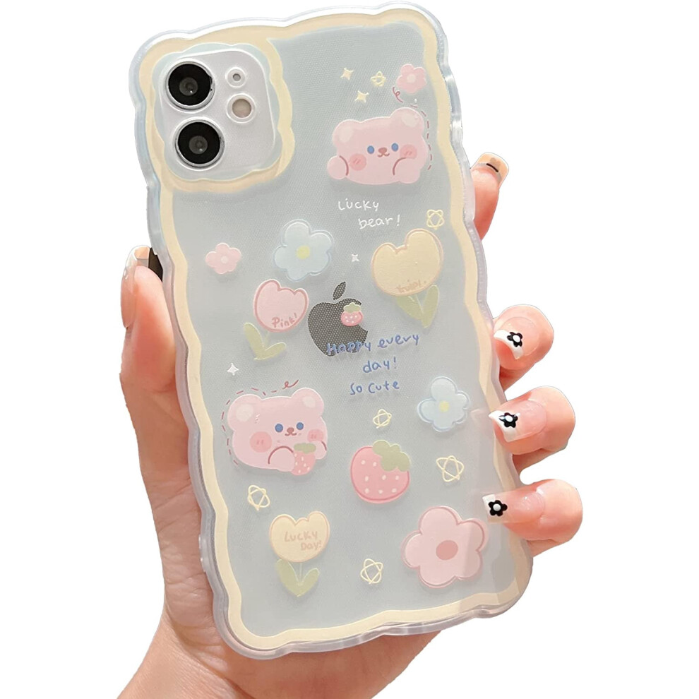 Iphone 11 Case Cartoon Strawberry Bear Design Tpu Yellow 301029584602