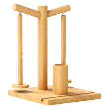 Wooden Yarn Holder for Crocheting and Knitting, Upgraded Magnetic Rotating Yarn Spinner with 2 Spindles