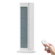 Draadloze torenventilator met 3 snelheden, 3000 mAh accu, oplaadbaar, stil in gebruik, compact voor bureau en nachtkastje