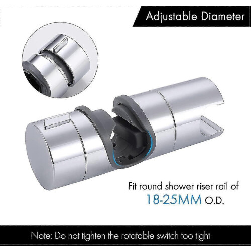 Adjustable Shower Holder Bracket for 18-25 mm Handheld Shower Heads, Polished Chrome Replacement Mount 1