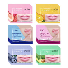 (5pcs) 30Pcs Fruits Lip Mask Moisturizing Nourishing Collagen Lip Patches Plump Lips Beauty Skincare Lip Pads Lipmask