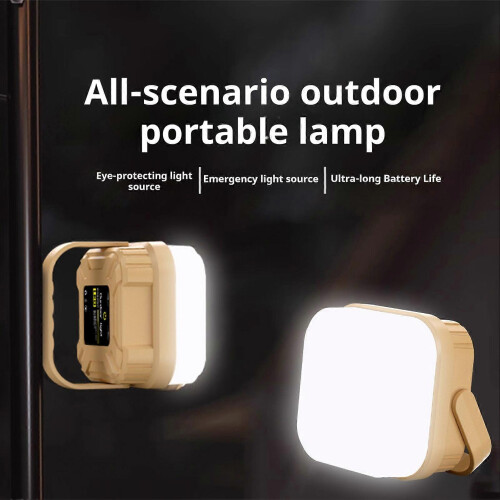 Outdoor Camping Lantern, Waterproof Solar USB Rechargeable Square Lantern with 3 Lighting Modes and Adjustable Brightness 1