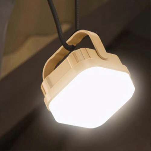 Outdoor Camping Lantern, Waterproof Solar USB Rechargeable Square Lantern with 3 Lighting Modes and Adjustable Brightness 2