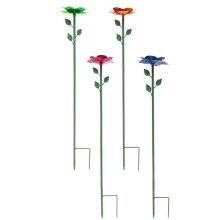 4 Pack Bee Watering Station, Metal Bee Bath Butterfly Feeder with Flower Design Colorful Butterfly Bath for Garden Yard