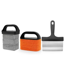 1 Set Griddle Cleaning Kits Flat Top Grill Cleaning Kit with Grill Scraper Griddle Bricks and Brush Easy to Remove Stain