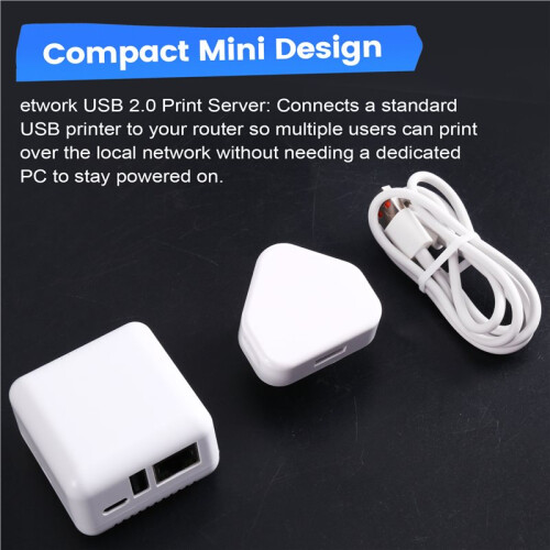 NP330N Network Print Server USB 2.0 LAN Print Sharing Network USB 2.0 Print Server for Android PC Printer UK Plug