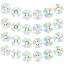 8 Artikel CD Papierbanner Retro 90er Jahre Thema Disco CD Hängende Girlanden 90er Geburtstagsparty Musikparty Wanddekoration