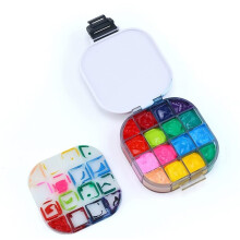Scatola Porta Tavolozza Sigillata con Coperchio, Tavolozza Portatile A 16 Fori per Acquerelli, Contenitore Ermetico per La Conservazione Dei Colori