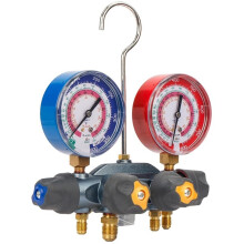 Medidor de Fluoración, Puerto de Vacío de 3/8 de Pulgada para Usar con Manguera Más para Reducir el Tiempo de Evacuación Hasta en un 33 %.