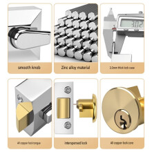 Single Tongue Lock for Anti-Theft and Entrance Doors, Keyed Alike with Copper Components